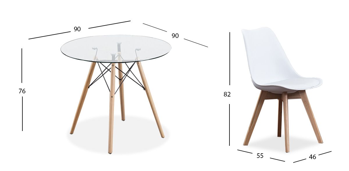 Comedor Redondo Atlas Con Sillas Arthus Blanco 5 Piezas