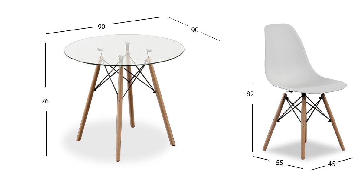 Comedor Redondo Atlas Con Sillas Blanco 5 Piezas