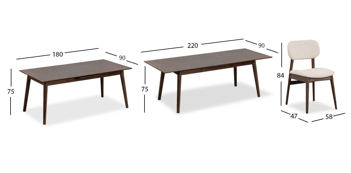 Comedor Con Extensión Toulouse Beige 7 Piezas