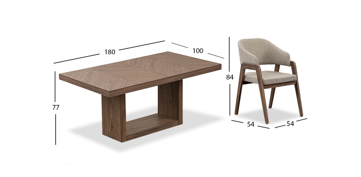 Comedor Rectangular Donna Café 7 Piezas