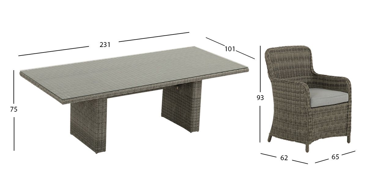Comedor Sicily Gris 7 Piezas