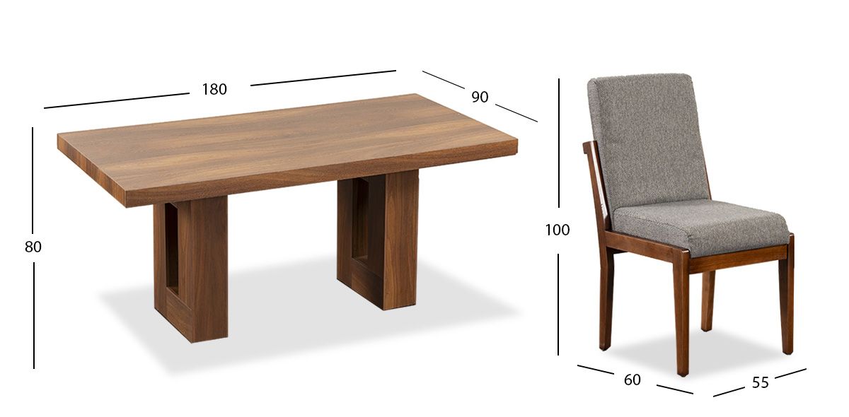 Comedor Rectangular Marbella Con Sillas Creta Gris 7 Piezas