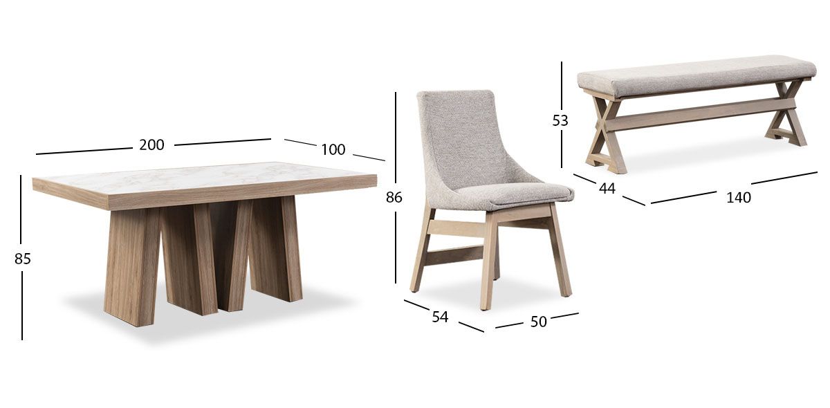 Comedor Rectangular Casa Anahí Odette Jp Beige 6 Piezas