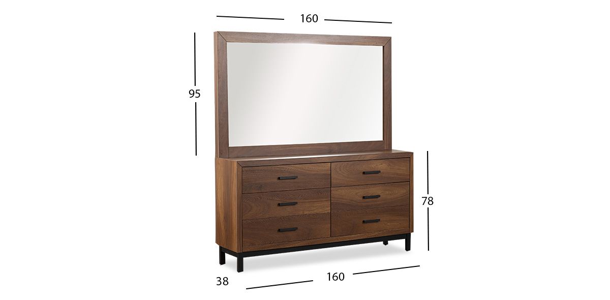 Cómoda Con Espejo Contempo Café Parota