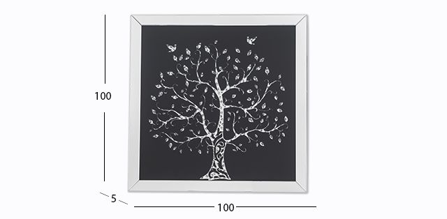 Cuadro Figura Arbol Cristal GD-9544