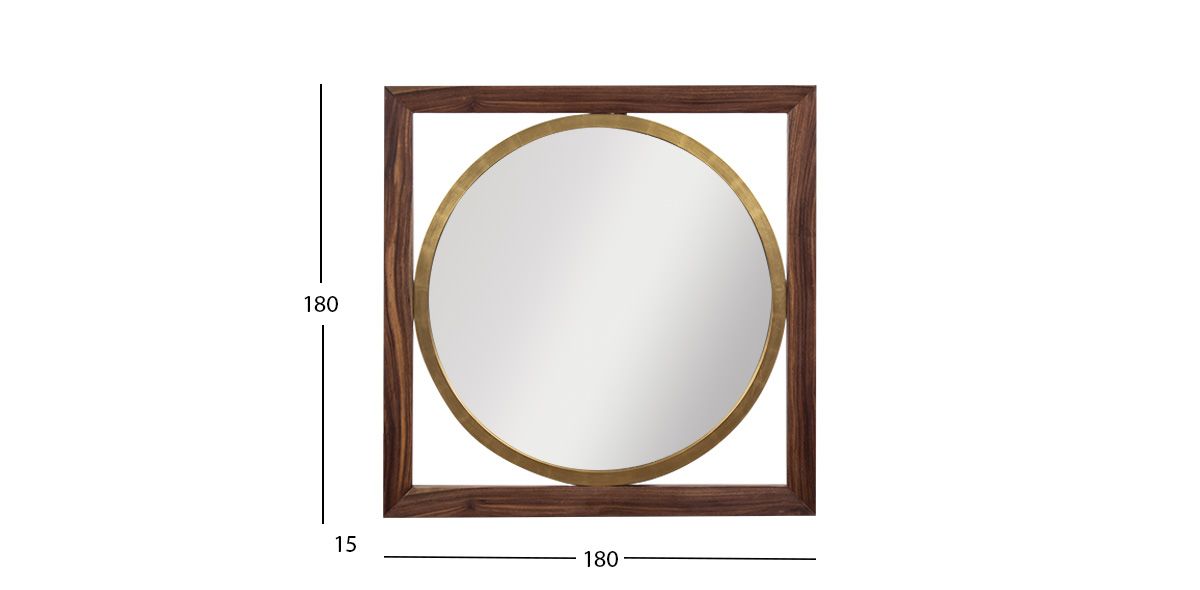 Espejo Decorativo Parota Guamare Café