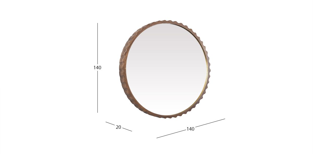 Espejo Decorativo Parota Sarsi Café 