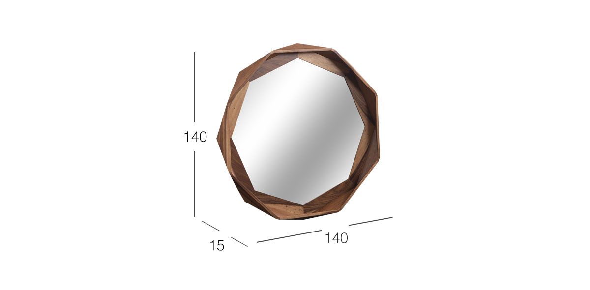 Espejo Decorativo Parota Tayen Café 