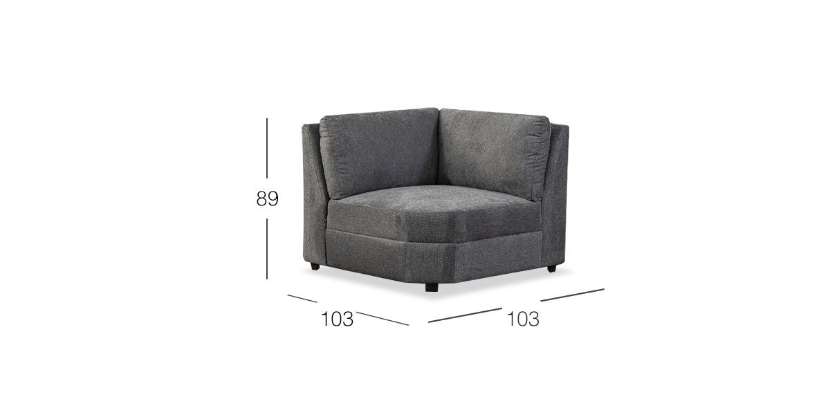 Sillón Esquinero Elite Gris Charcoal 