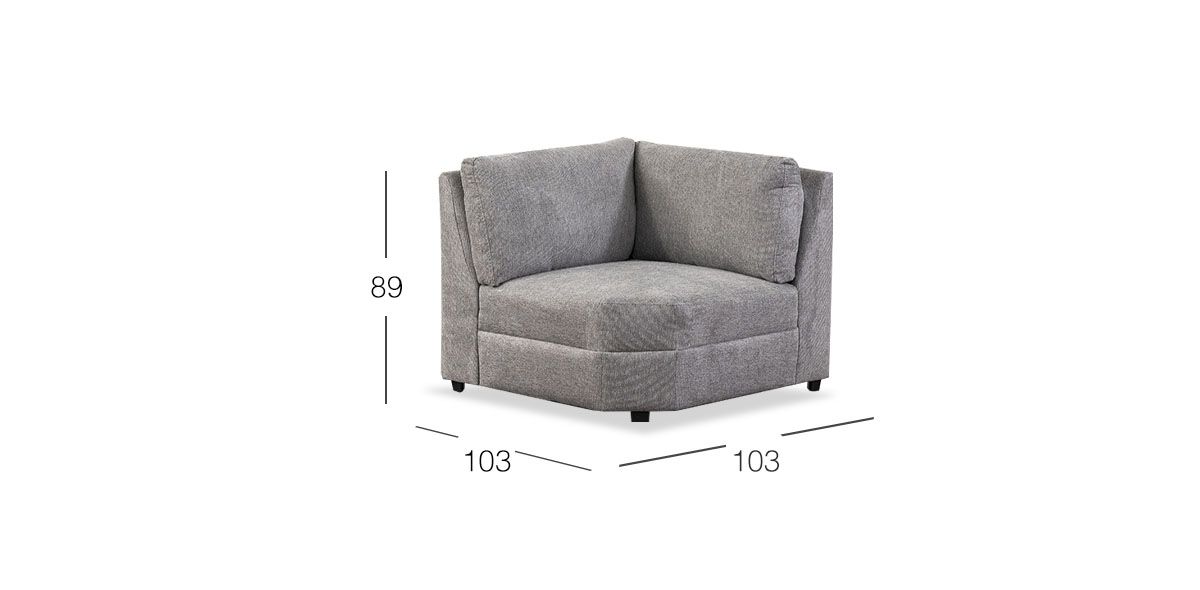 Sillón Esquinero Elite Gris Claro