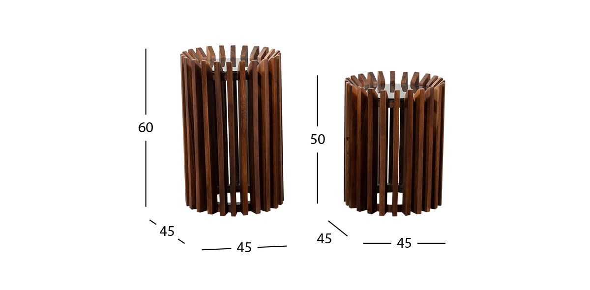 Juego De Mesas Laterales Atoni CL Café