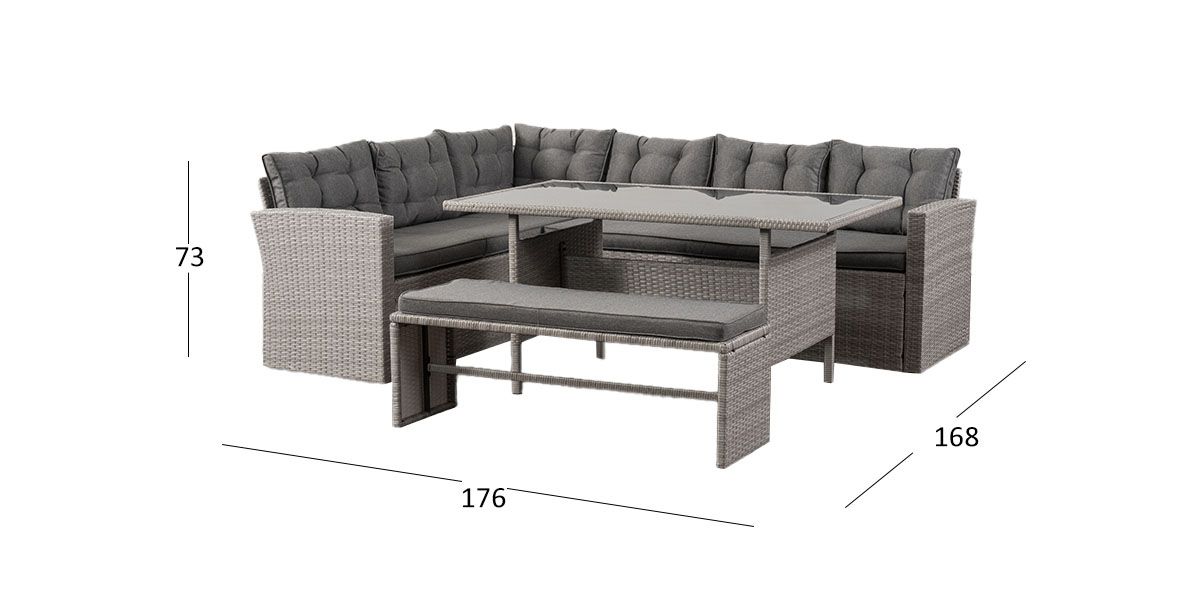 Set De Jardín Jobos Pl Gris