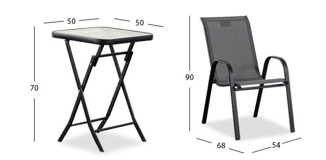 Juego De Jardín Cuadrado Perula Gris 3 Piezas