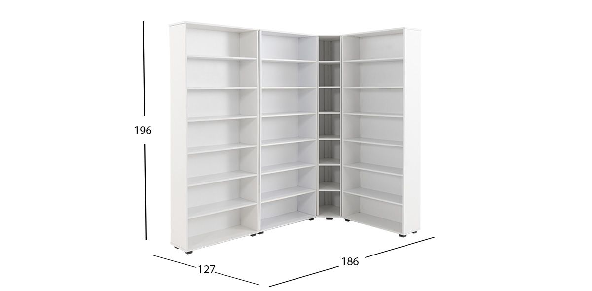 Librero con Esquinero Tobby Life Blanco