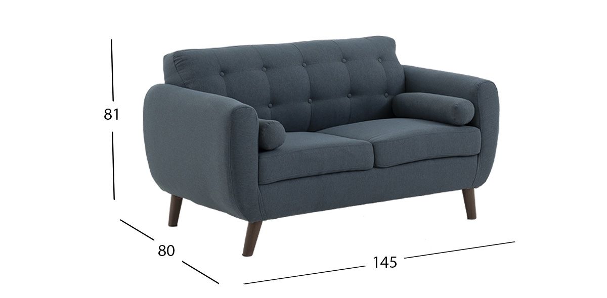 Sofá 2 Plazas Monet Azul Navy