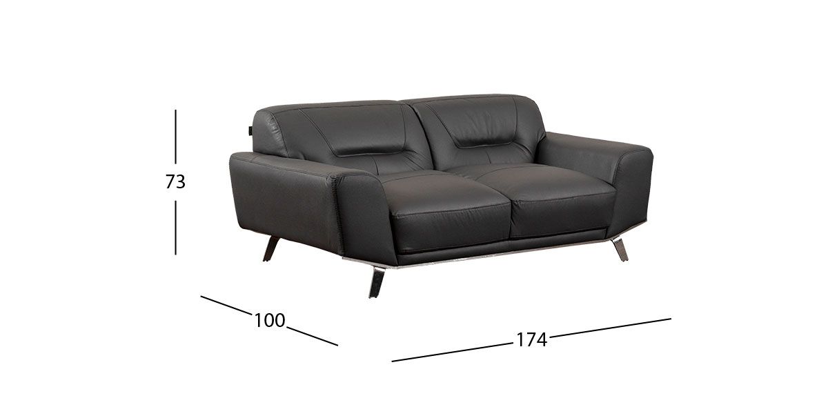 Sofá 2 Plazas Piel Ameno CL Gris (Boal)