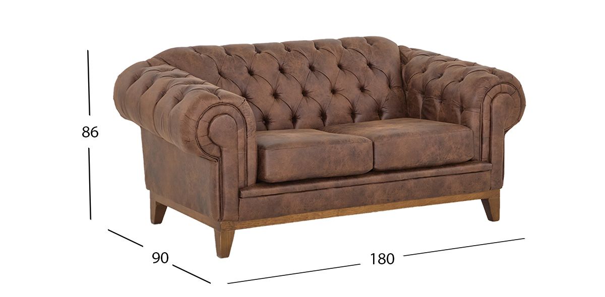 Sofá 2 Plazas Bonded Leather Begonia Café