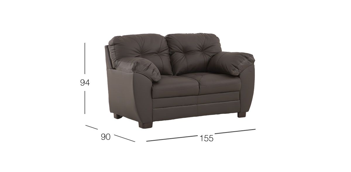 Sofá 2 Plazas Piel Derby Café