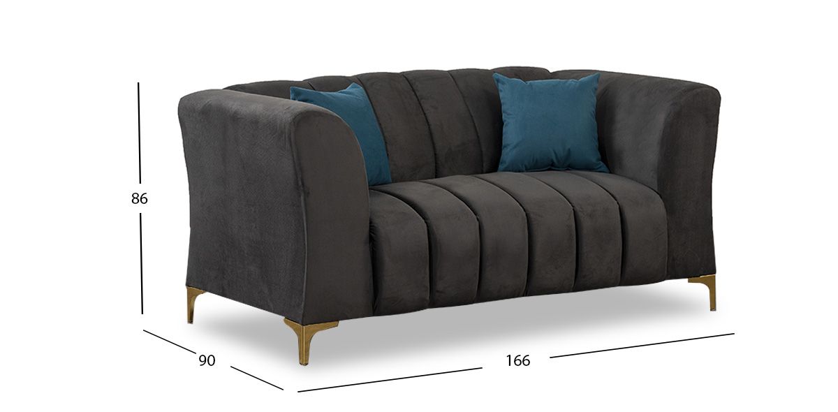 Sofá 2 Plazas Emma Gris 