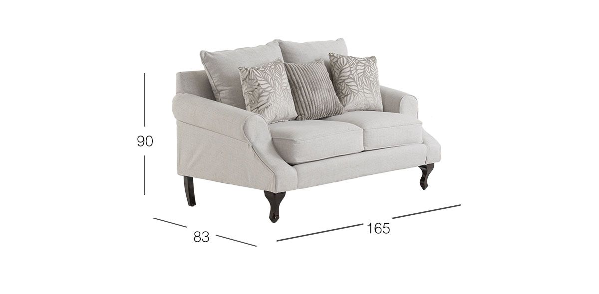 Sofá 2 Plazas James Fiora Ecru Blanco