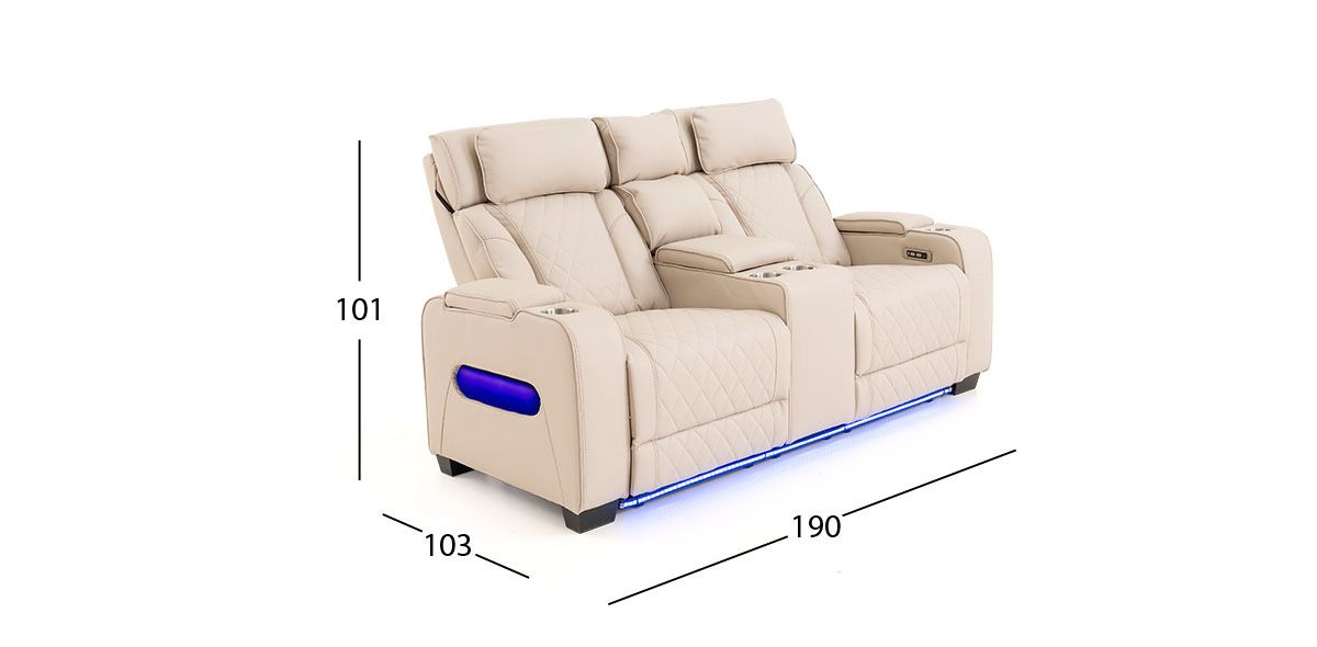 Sofá 2 Plazas Con Reclinables Eléctricos Jetour Beige