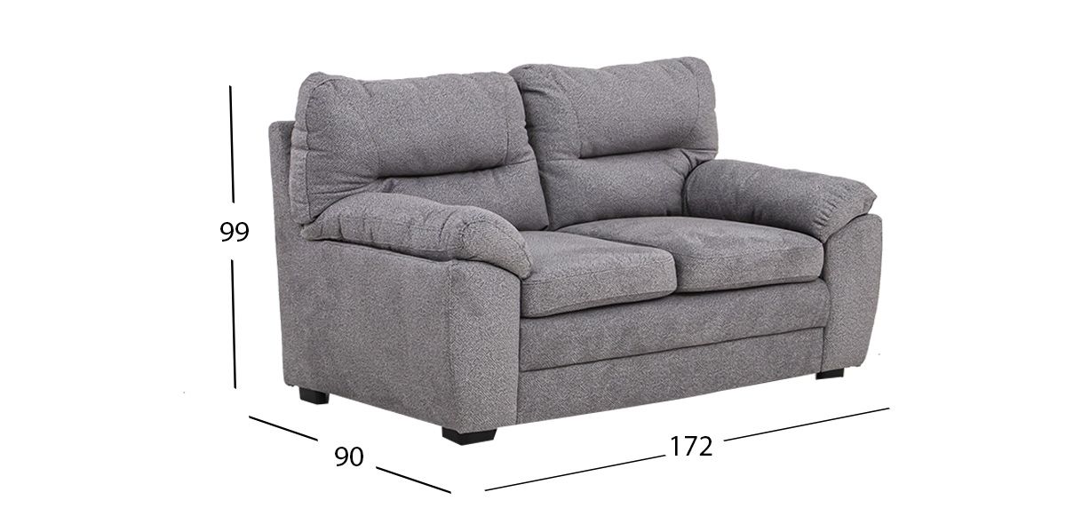 Sofá 2 Plazas Balam Gris Acero