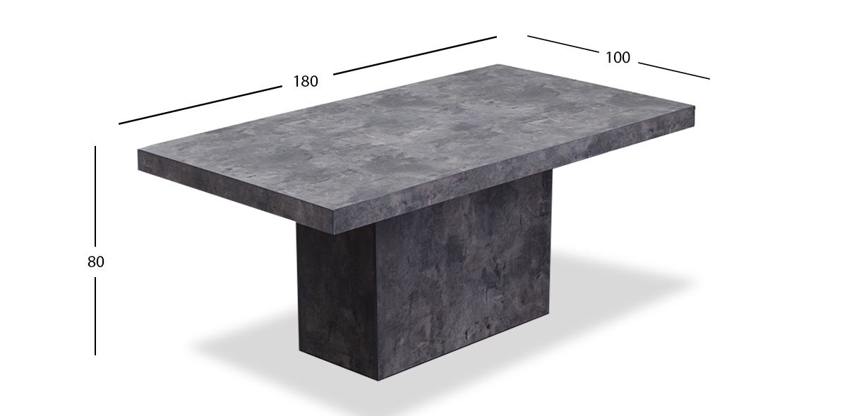 Mesa Comedor Rectangular 180 X 100 Cm Stone Gris