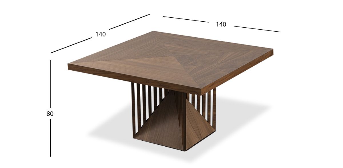 Mesa De Comedor Cuadrado 140 X 140 Cm Malta Café 