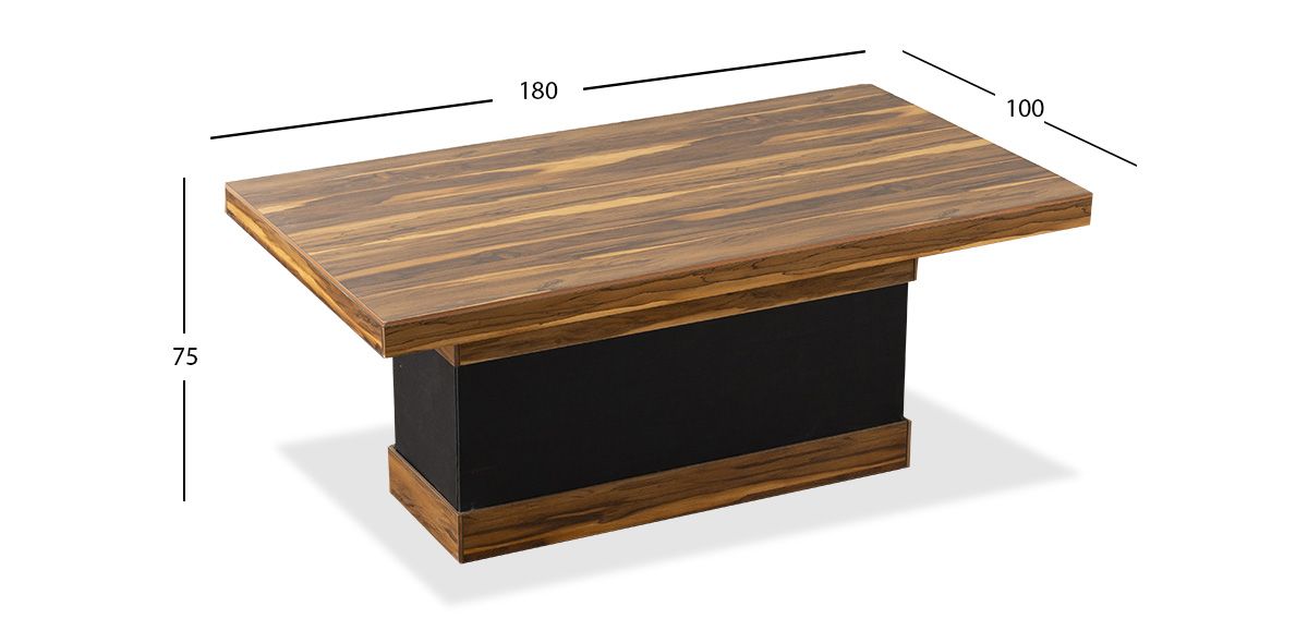 Mesa Comedor 180 x 100 Cm Invictus Negra