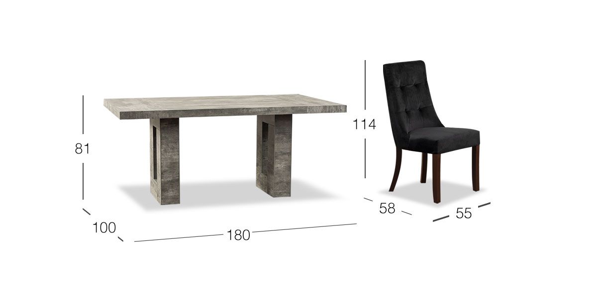 Comedor Rectangular Luxor Negro 7 Piezas