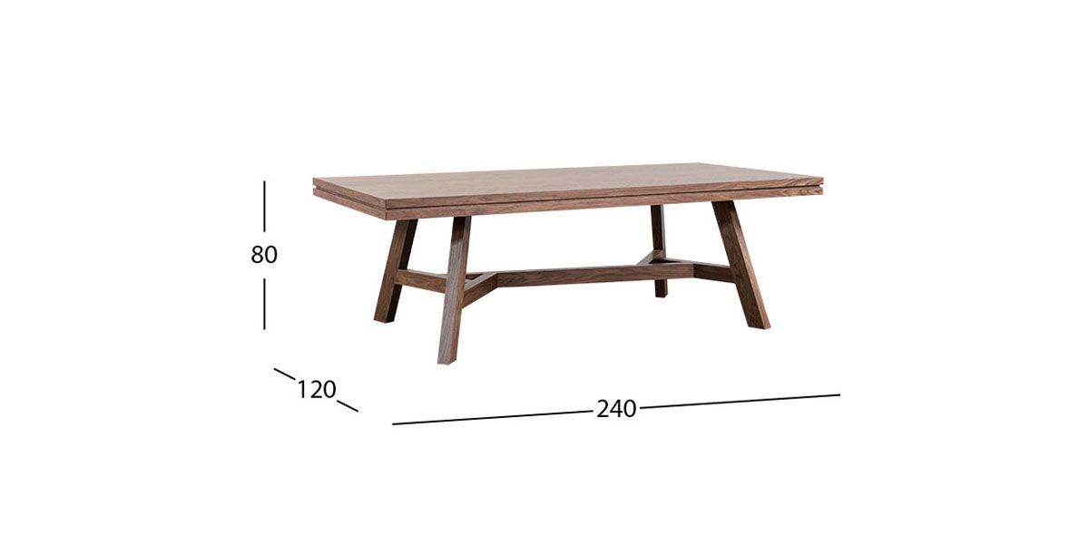 Mesa Comedor 240 X 120 Cm Veliero CL Café Nogal