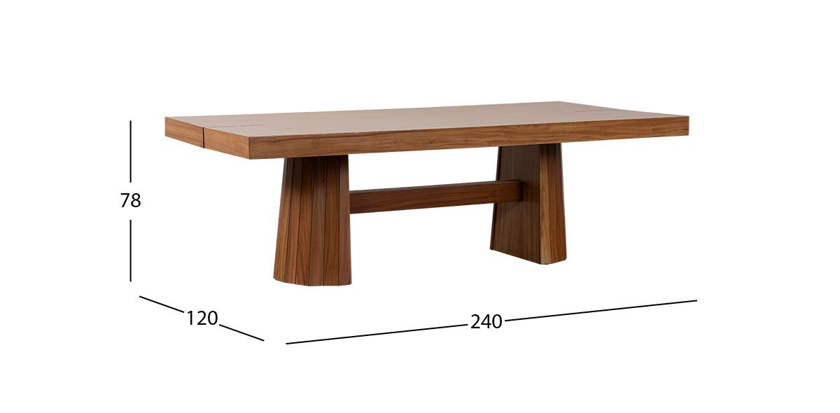 Mesa Comedor Rectangular 240 Cm Lynnea Café