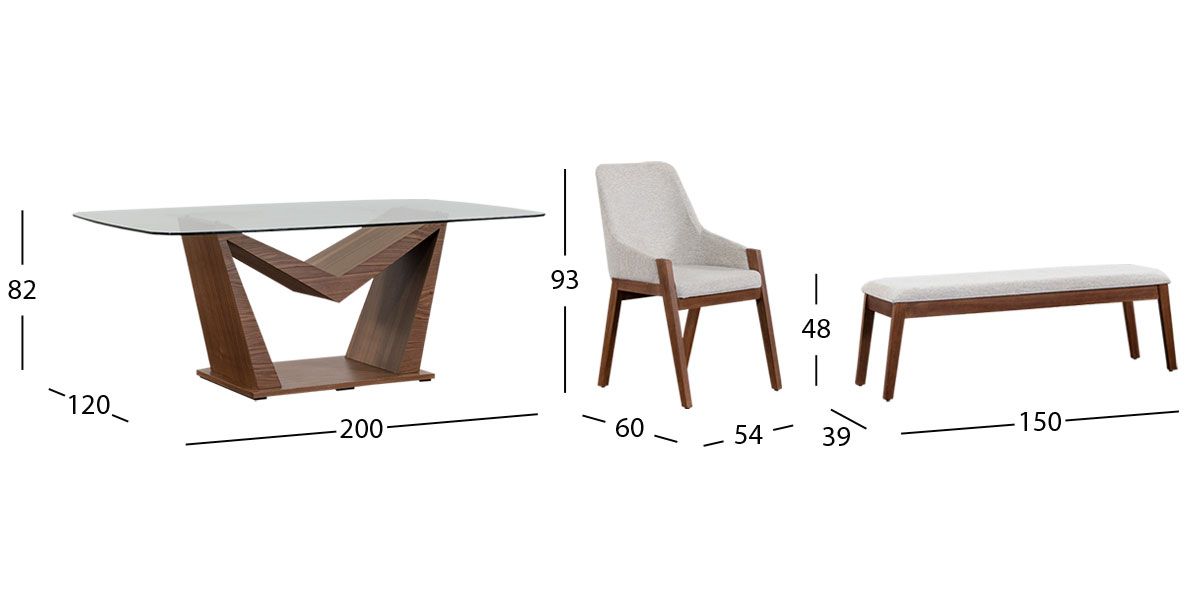 Comedor Cristal Ovalado Gio Blanco 6 Piezas