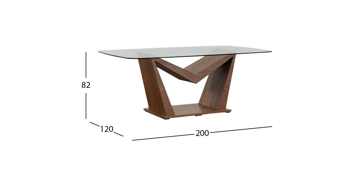 Mesa Comedor Cristal Ovalada 200 X 120 Cm Gio Café