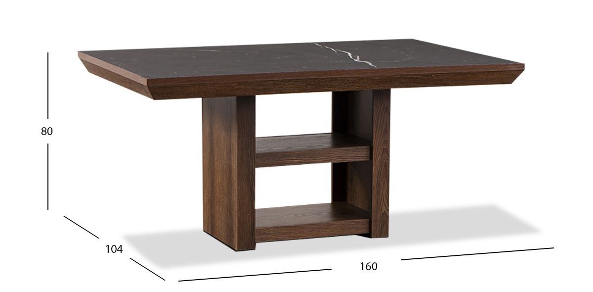 Mesa Comedor Rectangular 160 X 104 Cm Leiden Negro