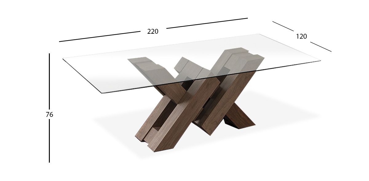 Mesa Comedor Rectangular 220 X 120 Cm Penthouse Café