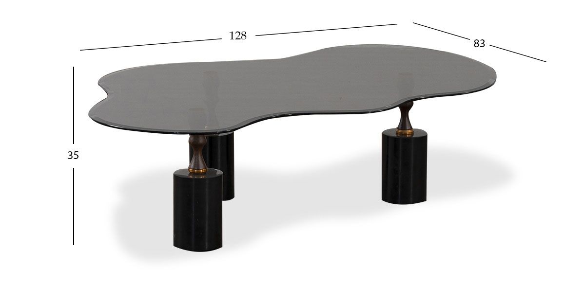 Mesa De Centro Cristal Murk Negro