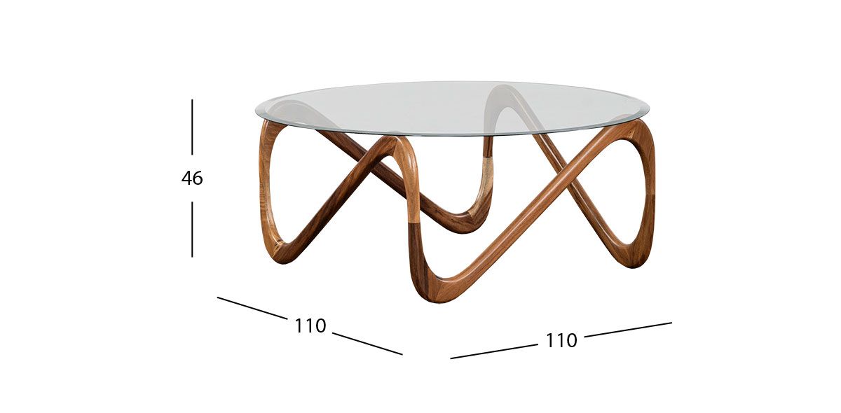Mesa De Centro Ovalada Parota Lille Café