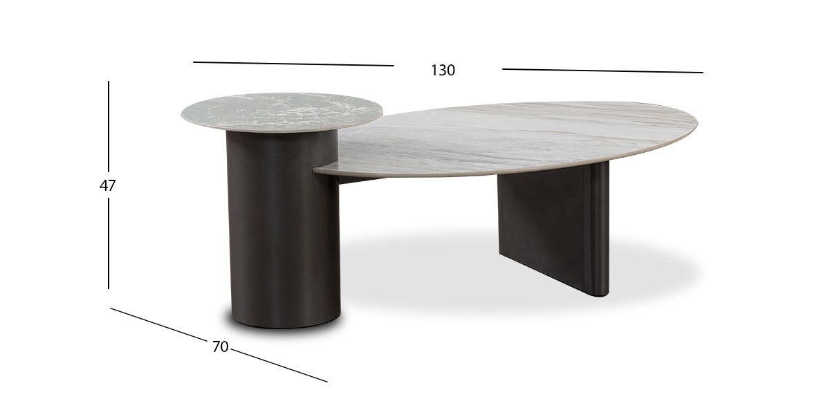 Mesa de Centro Ovalada Wave Multicolor