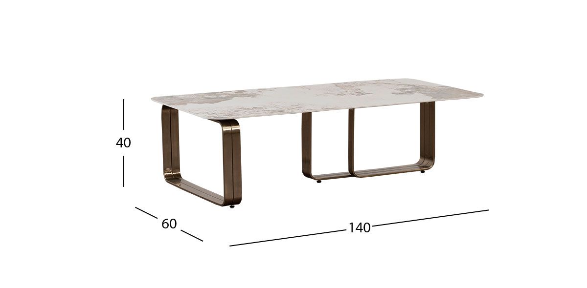 Mesa De Centro Rectangular Fall Dorado