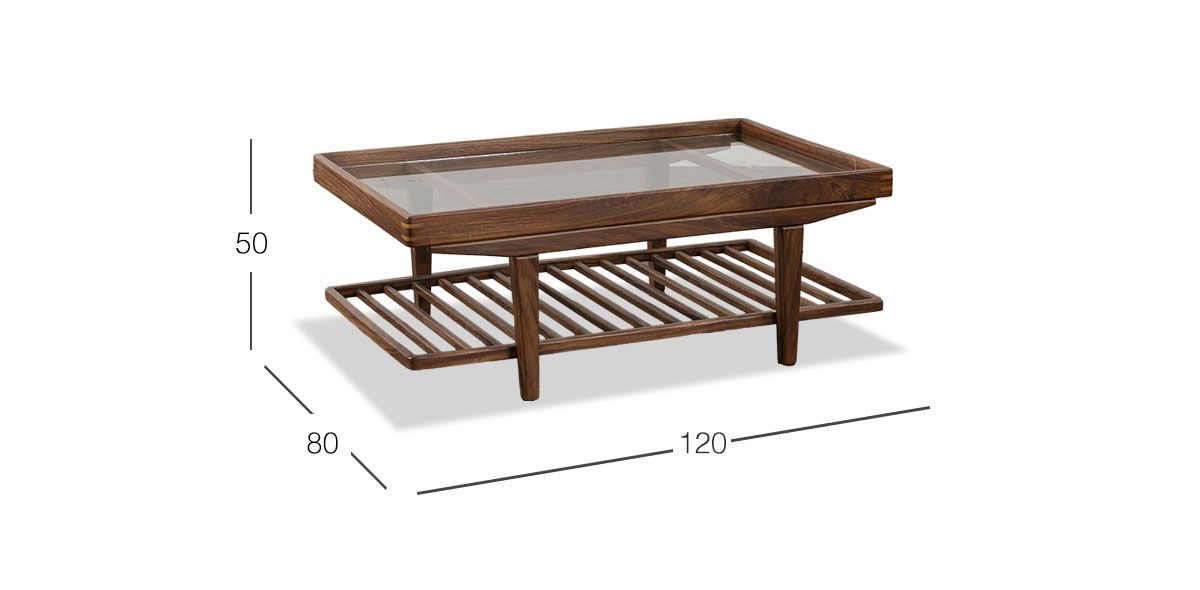 Mesa de Centro Rectangular Parota Pech Café