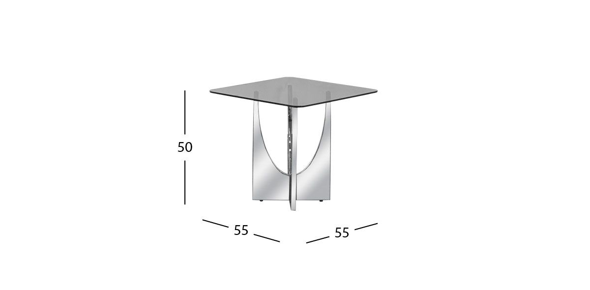 Mesa Lateral Cuadrada Edric Plata