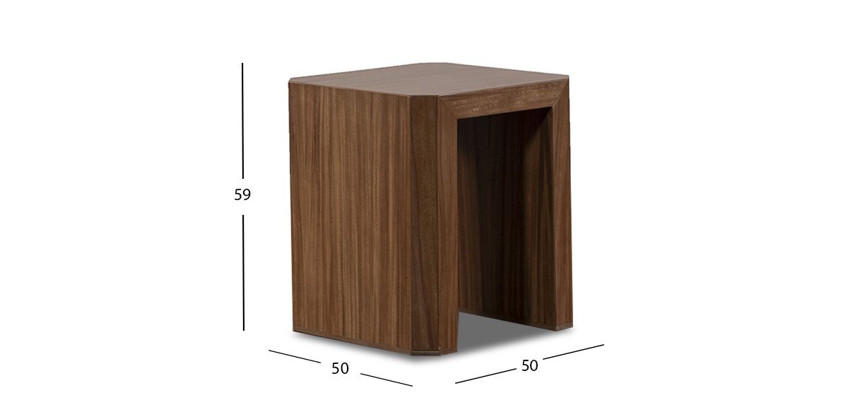 Mesa Lateral Cuadrada Vitto Café