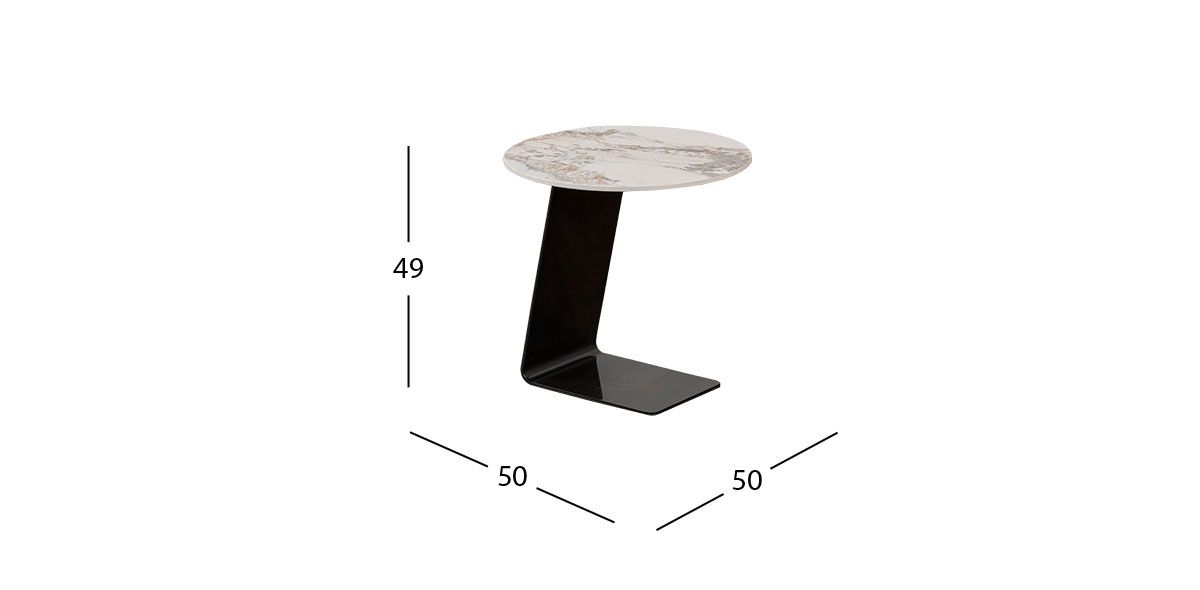 Mesa Lateral Redonda Windy Blanco