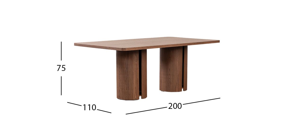 Mesa Comedor Rectangular 200 x 110 Cm Abu Dabi Café