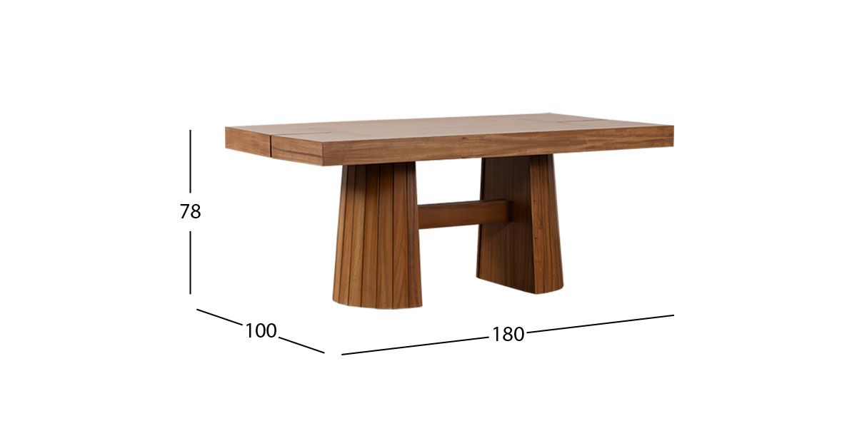 Mesa Comedor Rectangular 180 Cm Lynnea Café
