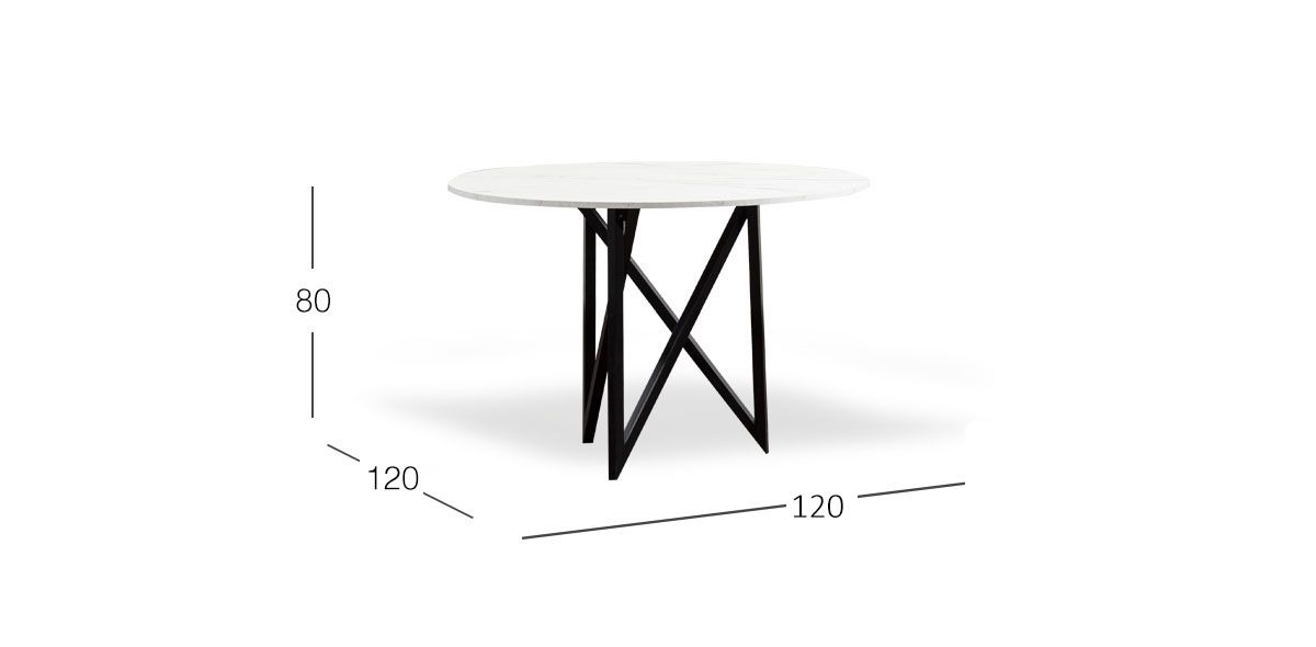 Mesa Comedor 120 Cm Redonda Nápoles Blanco