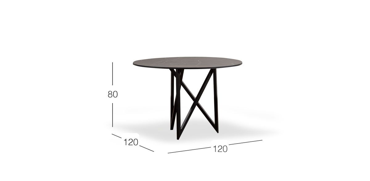 Mesa Comedor 120 Cm Redonda Nápoles Negro