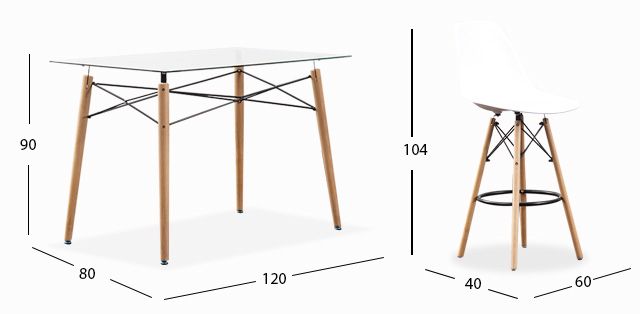 Comedor Bar Rectangular Atlas Con Bancos Blanco 5 Piezas