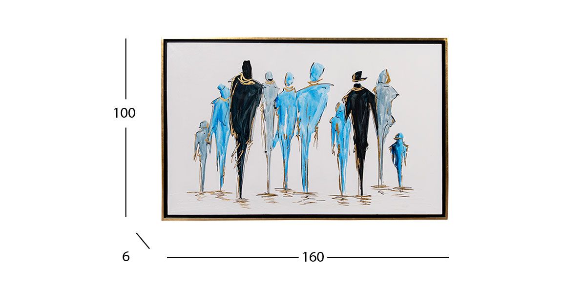 Cuadro Decorativo Al Oleo Humanidad CL Azul